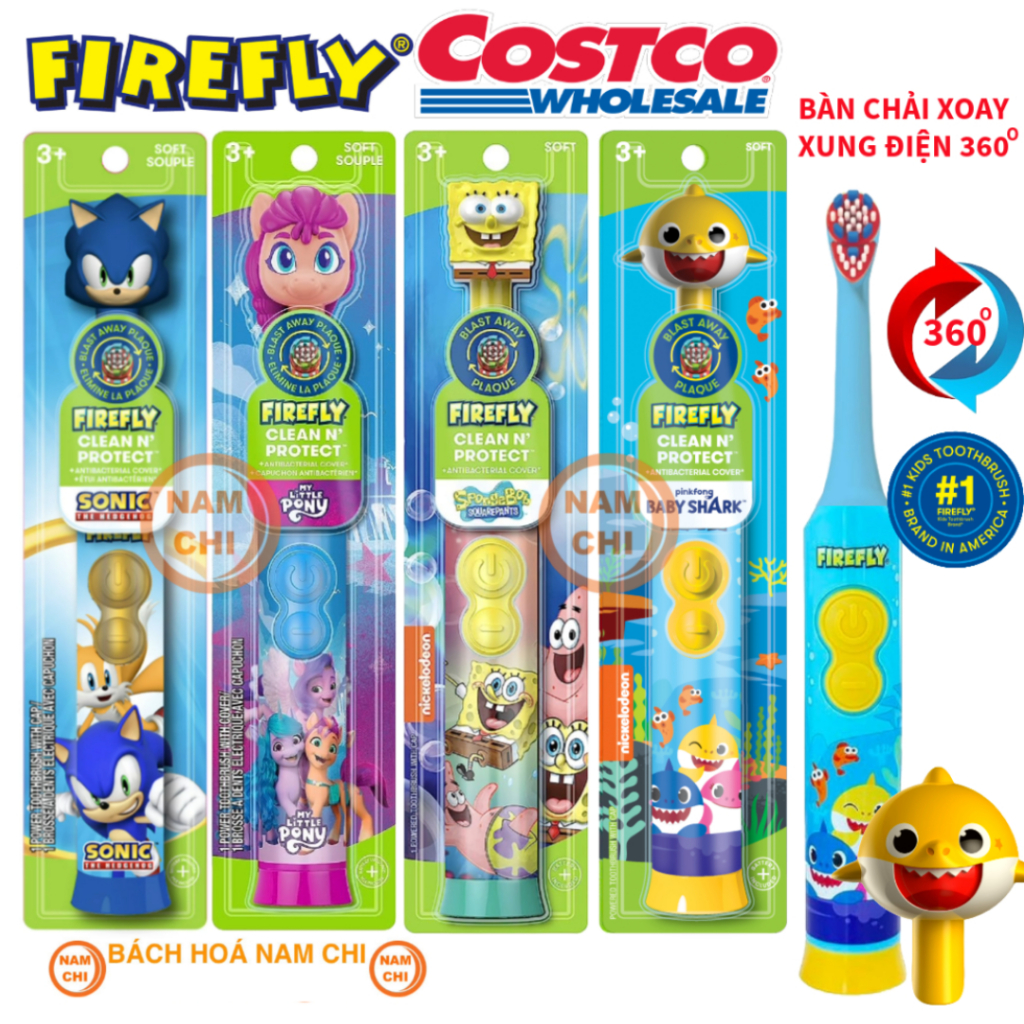 [FIREFLY] Bàn Chải Đánh Răng Chạy Bằng Pin FIREFLY Dành Cho Bé - USA