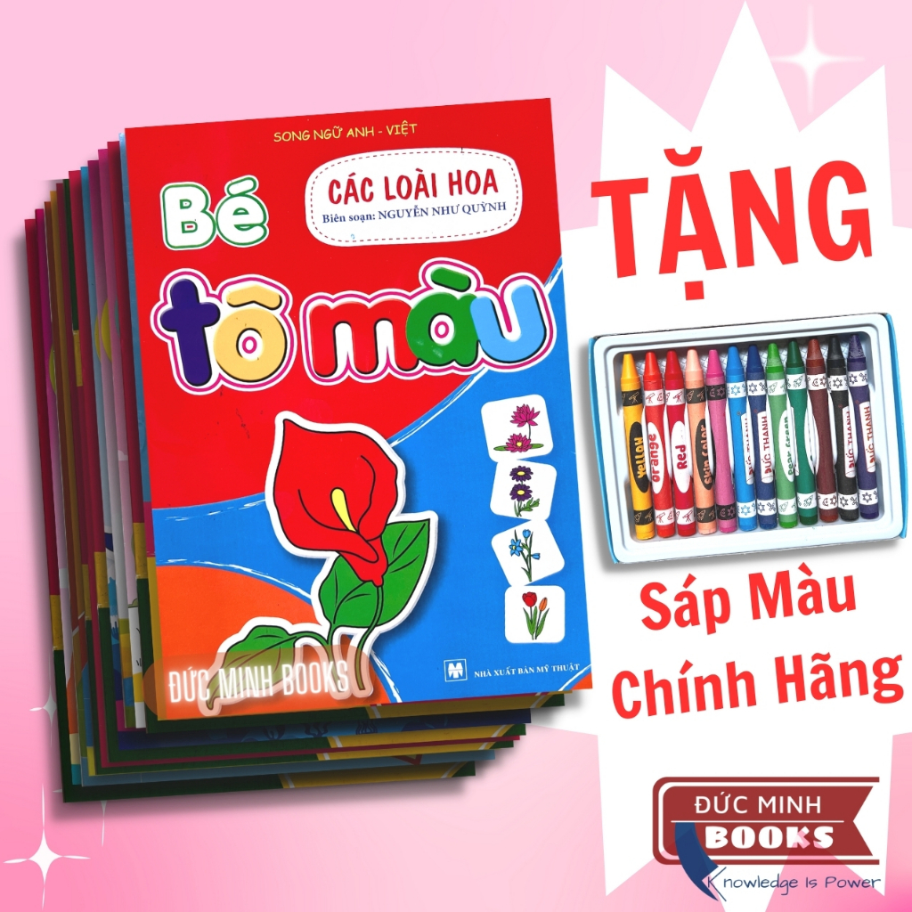 Sách - Bé Tô Màu (Bộ 10 Cuốn Dành Cho Trẻ 3-6 Tuổi Song Ngữ Việt Anh)