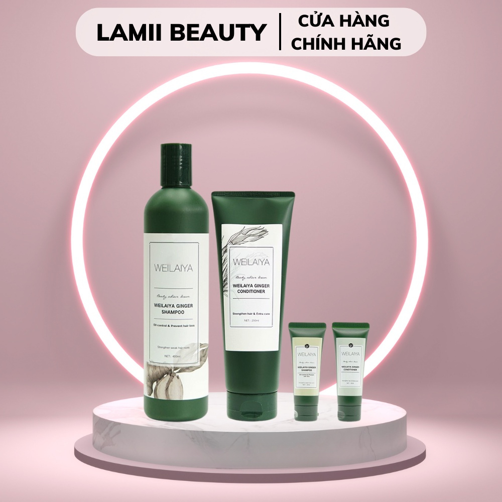 TẶNG SET MINI - Bộ gội xả gừng WEILAIYA GINGER SHAMPOO