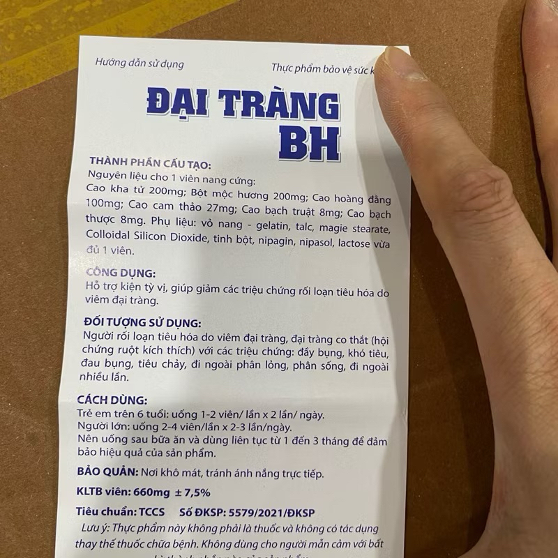 Viên uống ĐẠI TRÀNG MỘC HOA TRẮNG thành phần từ thảo dược tốt cho người bị viêm đại tràng, đại tràng co thắt rối loạn