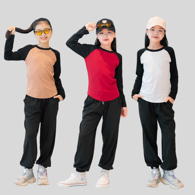 Bộ thu đông bé gái chất Cotton phối màu - Bộ dài tay bé gái size từ 15-38kg-  Loza Kids PG130
