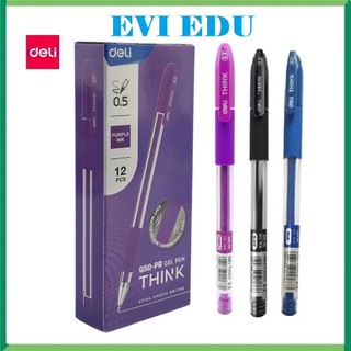 Hộp 12 cây bút gel nước Deli CG50 ngòi 0.5mm / Bút gel Deli G50 viết êm trơn