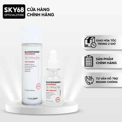 Combo mờ thâm nám, dưỡng trắng, se khít chân lông Angel's Liquid (Toner Niacinamide 150ml + Serum Plus Niacinamide 30ml)