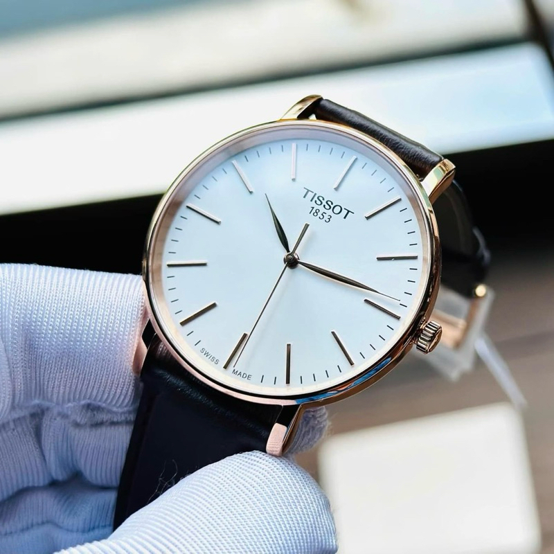 Đồng hồ nam dây da Tissot Quartz Everytime T143.410.36.011.00