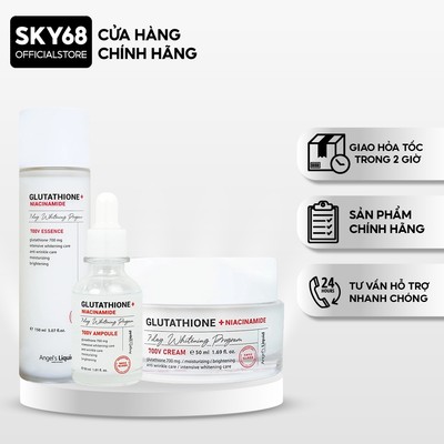Bộ 3 SP truyền trắng, mờ thâm nám Angel's Liquid (Toner Niacinamide150ml + Serum Niacinamide 30ml +Kem Niacinamide 50ml)