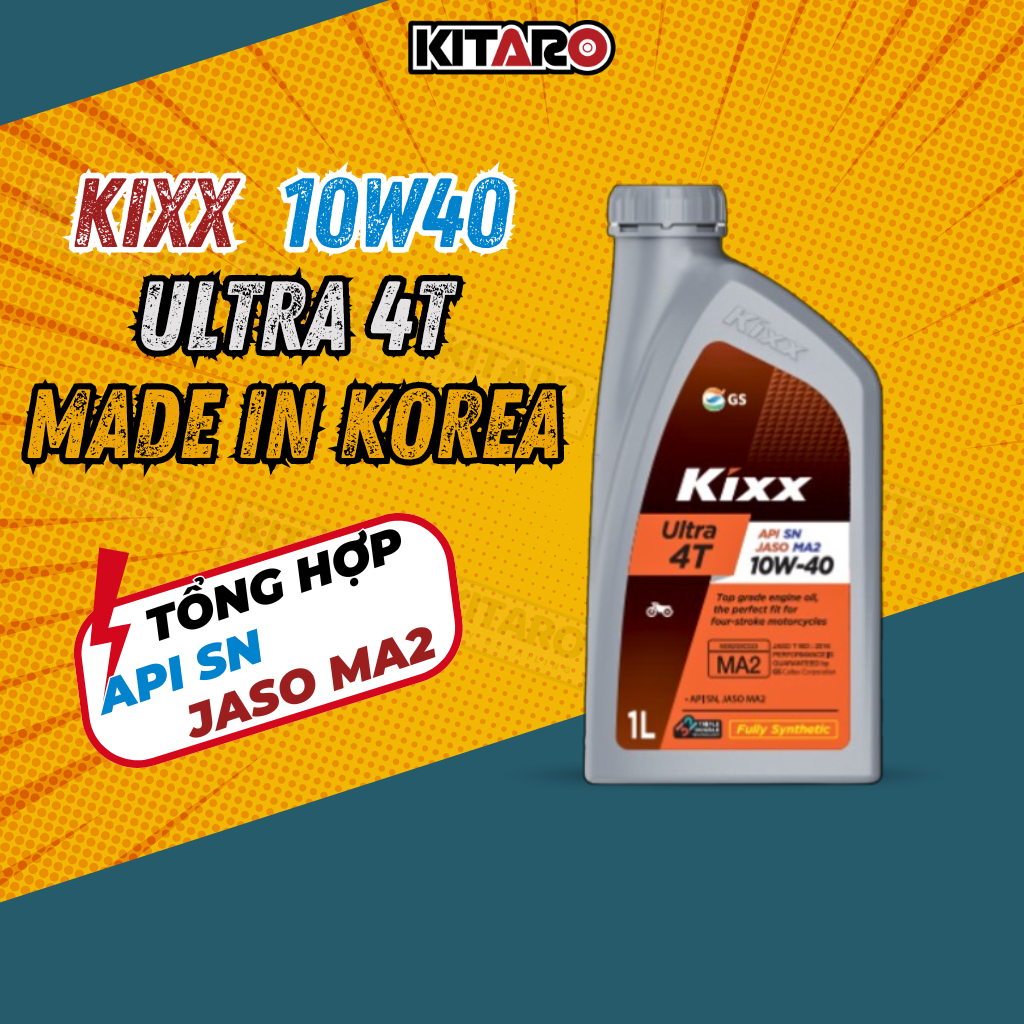 Nhớt Kixx Ultra 4T 10W40 1L 100% Tổng Hợp Dành Cho Xe Số