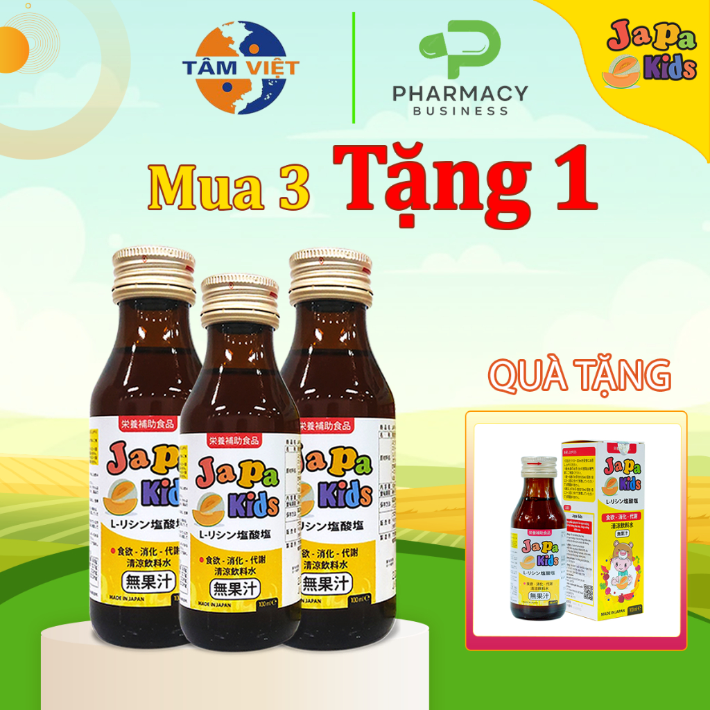 [Mua 3 tặng 1] SIRO Ăn Ngon Japa Kids Giúp Bé Tăng Hấp Thu, Tăng Cân Đều Chai 100ml