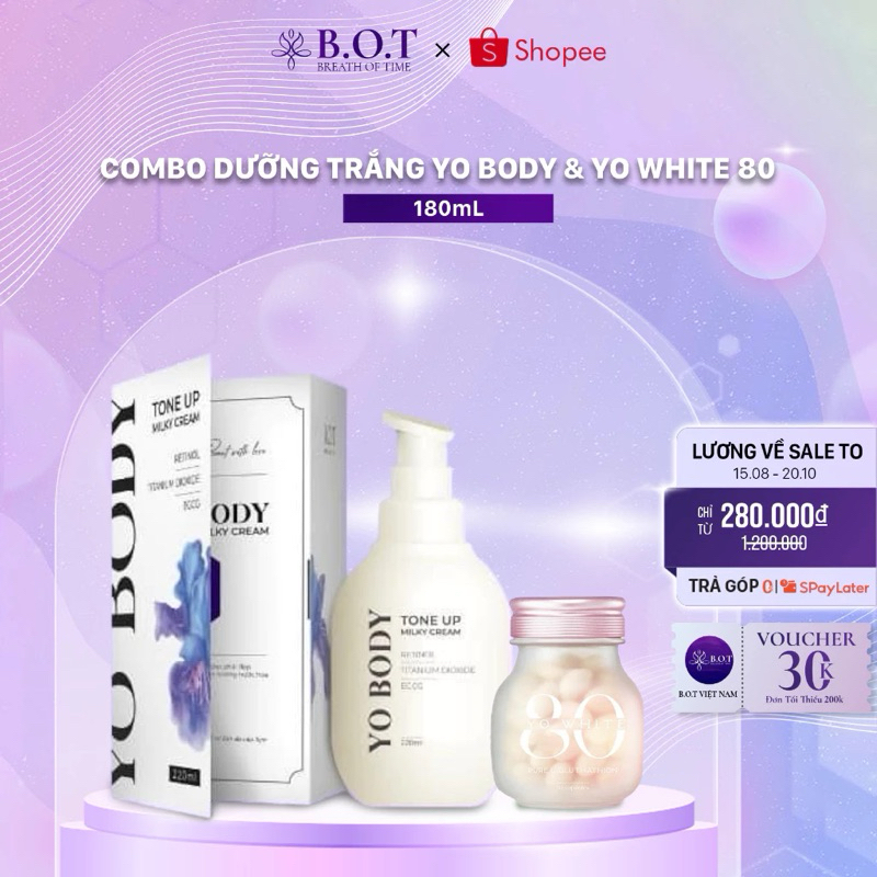 COMBO Yo Body Và Yo White 80 Chính Hãng B.O.T Của THIÊN KIM GROUP Giúp Trắng Da Và Ngừa Lão Hoá