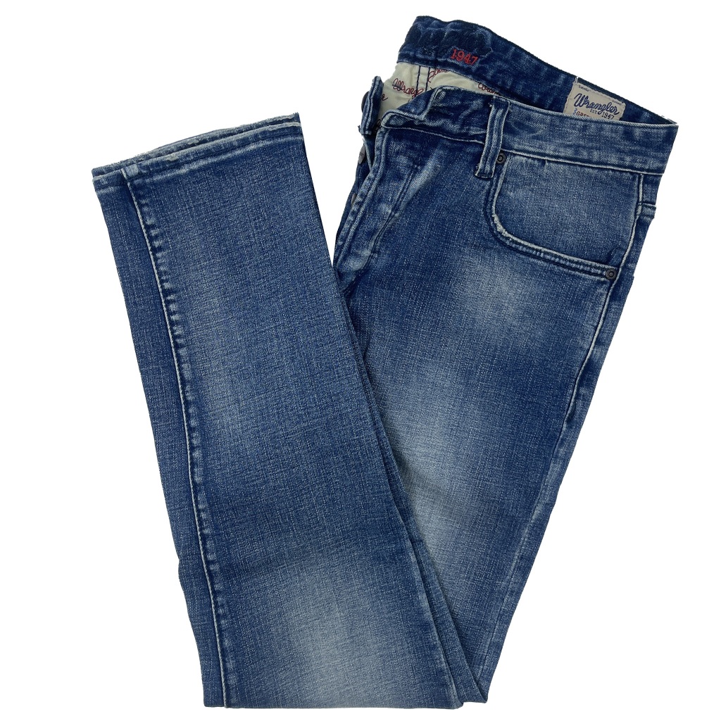 Quần Jean WRANGLER Màu Xanh Basic, Dễ Phối Đồ