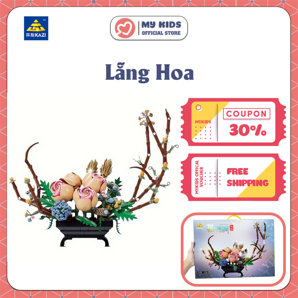 Đồ Chơi Lắp Ráp Lẵng Hoa Trăng Tròn Lộng Lẫy - KAZI 81117