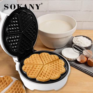 Máy làm bánh waffle khuôn 5 bánh hình trái tim, máy làm bánh quế - BH 12 tháng