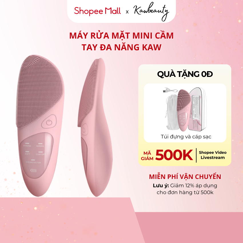 Máy rửa mặt mini 5 chế độ massage, làm sạch sâu, thúc đẩy quá trình lưu thông máu KAW BEAUTY