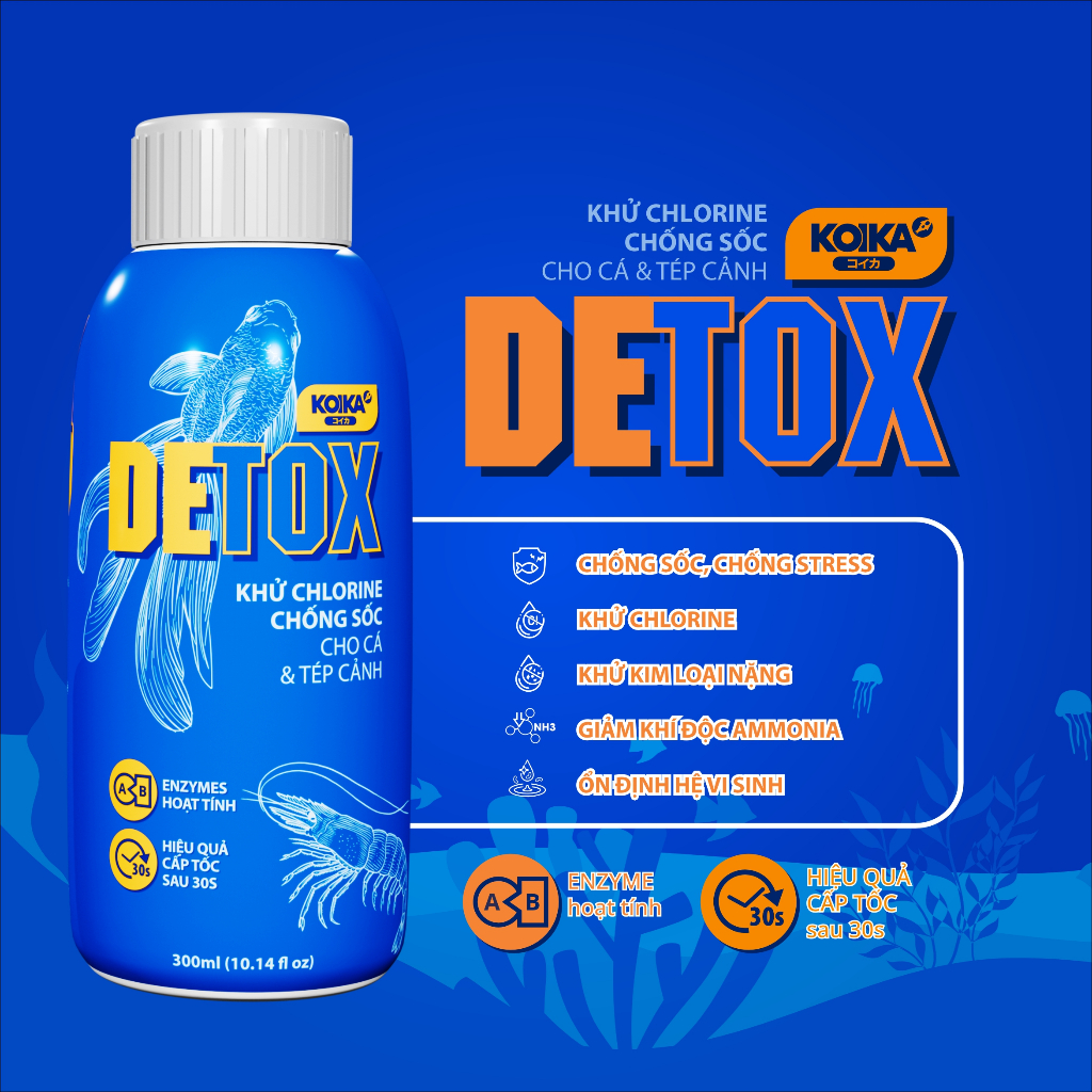 KOIKA DETOX - KHỬ CLO CHỐNG SỐC CHO CÁ VÀ TÉP CẢNH
