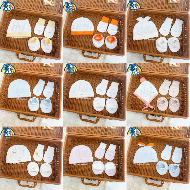 [Nous] Phụ Kiện Yếm Mũ Bao Tay Bao Chân cho bé sơ sinh 3-6kg Chính Hãng