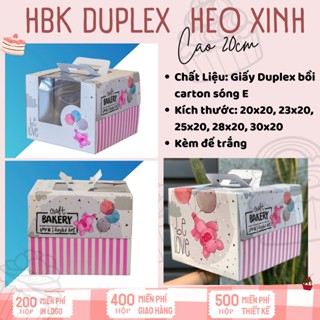 Hộp bánh kem HEO XINH Cao 20cm (Combo 10 hộp kèm đế) - Hình thật