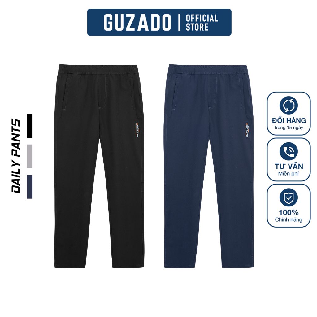 Quần Gió Nam Dài GUZADO Cao Cấp Ông Suông, Cạp Chun Linh Hoạt, Thể Thao, Vận Động Thoải Mái MDC2404