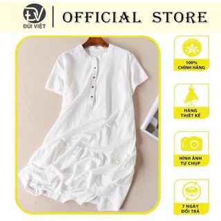 Đầm chất linen dáng suông, mặc thoải mái, dễ chịu Đũi Việt da80