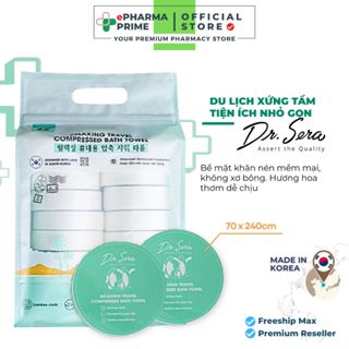 Khăn Tắm Nén DR.SERA Cotton Tiệt Trùng UV Mềm Mịn An Toàn Với Mọi Làn Da
