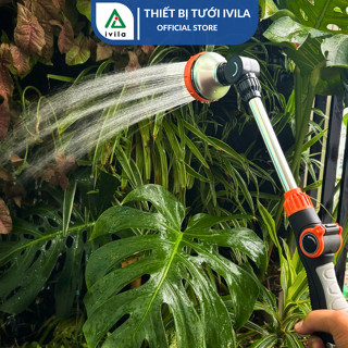 Vòi phun nước tưới cây đa năng 8 chế độ có tay cầm dài 50cm kèm phụ kiện, vòi xịt tưới cây, xịt rửa xe, rửa sân vườn, tắ