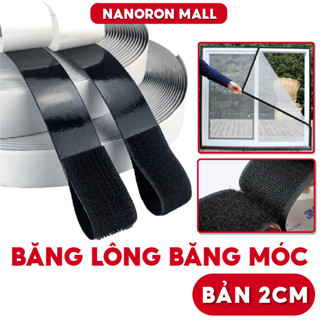 Băng gai nhám Velcro có keo dán lưới dán siêu chắc, băng dán 2 mặt sửa giày túi xách quần áo NANORON