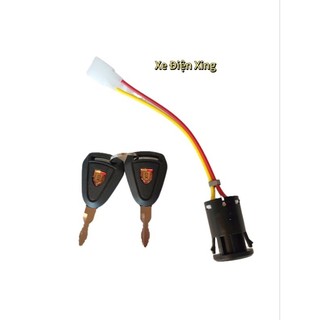 ổ khóa xe đạp điện 2 dây điện, ổ khóa đầu điện xe đạp điện xe máy điện,phụ tùng phụ kiện xe điện