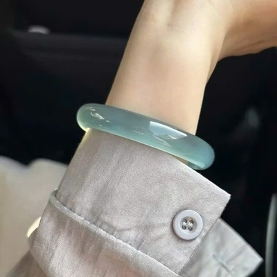 Vòng Mã Não Xanh Lam Xám Nhạt Độ Sáng 5A Kèm Kiểm Định - Ngọc Trai Trường Thịnh