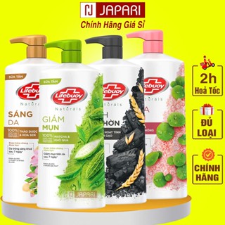 Sữa Tắm Lifebuoy Khổ Qua CHÍNH HÃNG 800g - Sữa Tắm Muối Hồng, Thảo Dược, Hoa Sen Giảm Mụn Lưng, Trắng Da - Japari