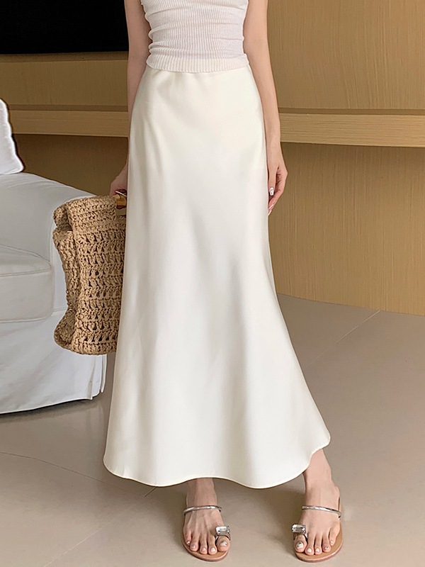 Chân Váy Midi Dáng Dài Chất Liệu Lụa Satin Mềm Mịn SC606 Chân Váy Midi Lụa Đuôi Cá Nhẹ Dáng Dài | BigBuy360 - bigbuy360.vn