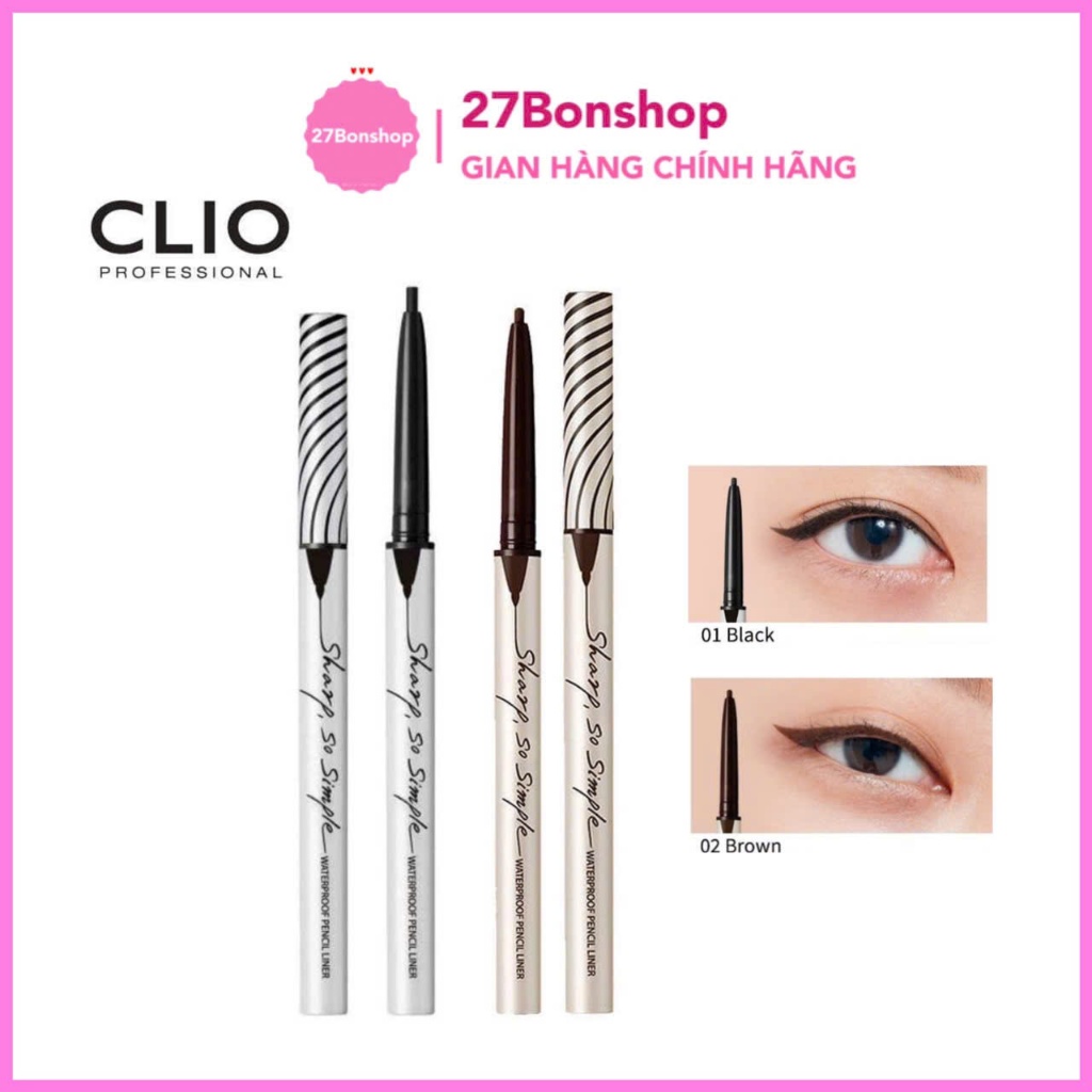 CHÌ KẺ MẮT CLIO SHARP SO SIMPLE WATERPROOF PENCIL LINER