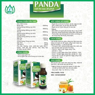Siro ho, tác dụng chỉ sau 30 phút - Siro Panda Chai 100ml
