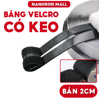 Băng gai dính 2 mặt có sẵn keo siêu dính Băng nhám Velcro dán xé keo có sẵn phụ liệu may mặc