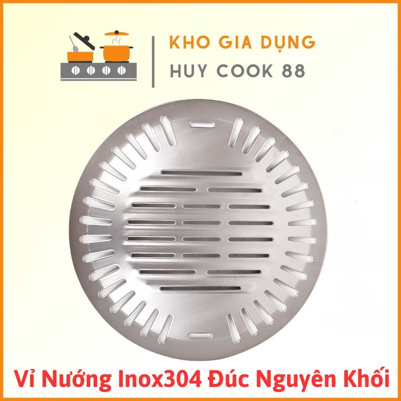 Vỉ nướng inox304 đúc nguyên khối chống dính (Hàng Nhập Khẩu) Huycook88 Dành cho nướng âm bàn - dương bàn- nướng Hàn Quốc