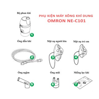 Phụ Kiện Máy Xông OMRON NE-C101 ⚡ Hàng chính hãng OMRON, Bầu Xông, Dây Dẫn Khí, Mặt Nạ, Ống Mũi ...