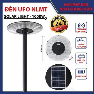  Đèn năng lượng mặt trời UFO cao cấp 1000W kiểu mới Tấm pin liền Cảm biến chuyển động 