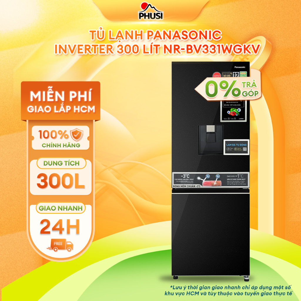 NR-BV331WGKV [MIỄN PHÍ GIAO LẮP] Tủ lạnh Panasonic Inverter 300 lít NR-BV331WGKV
