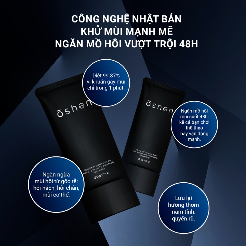 Combo Dung Dịch Vệ Sinh Nam Giới và Kem Khử Mùi OSHEN từ Nhật Bản