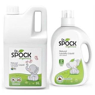 Nước Giặt Xả Hữu Cơ Dr. SPOCK Oraganic Thành Phần Tự Nhiên An Toàn Cho Trẻ Từ Sơ Sinh 0M+ 800ml  2L  3L