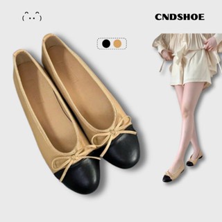 Giày Đế Bằng Bale Bệt Nơ Mũi Tròn Đính Nơ, Giày lười nữ Phong Cách Ballet Da Mềm -Bow Ballerina Shoe