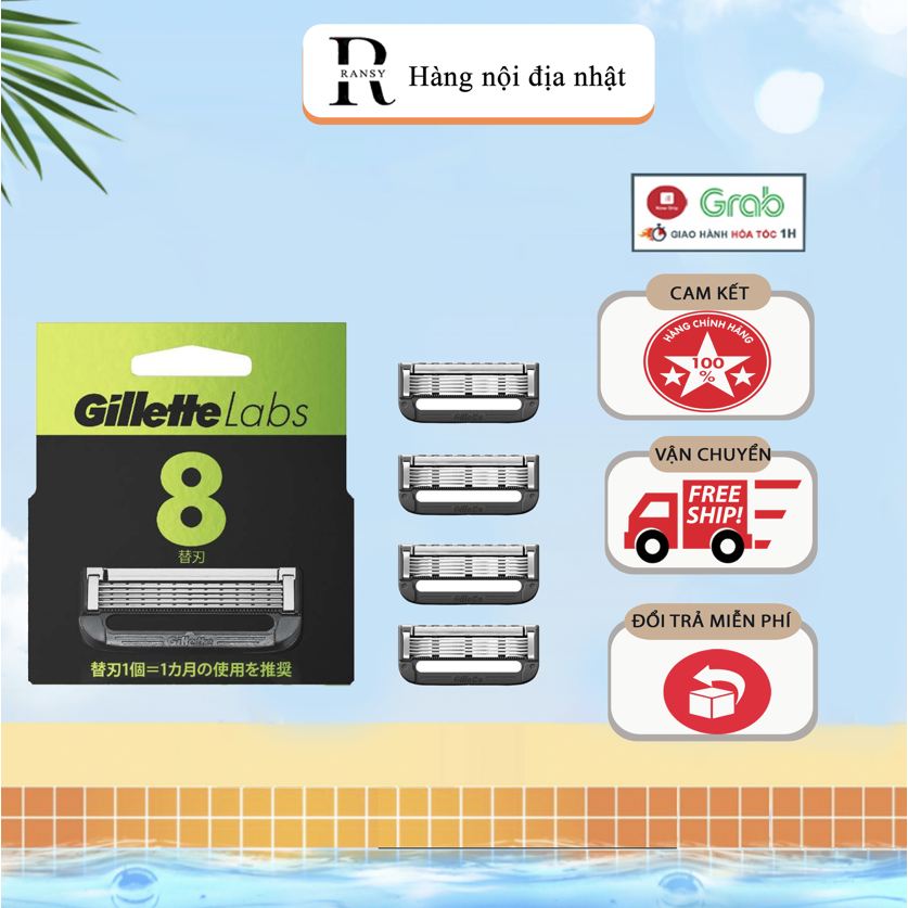Hộp lưỡi dao cạo râu 5 lưỡi Gillette Labs cao cấp