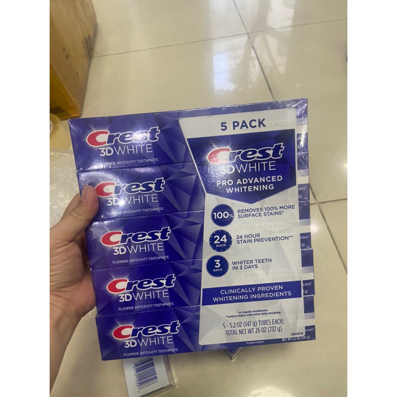 Mẫu mới Kem Đánh Răng Crest 3D White Toothpaste 147g ,1 tuýp