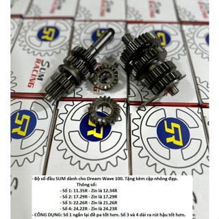 Số đấu SUM RACING dành cho xe Dream Wave 100. Tặng kèm cặp nhông đạp