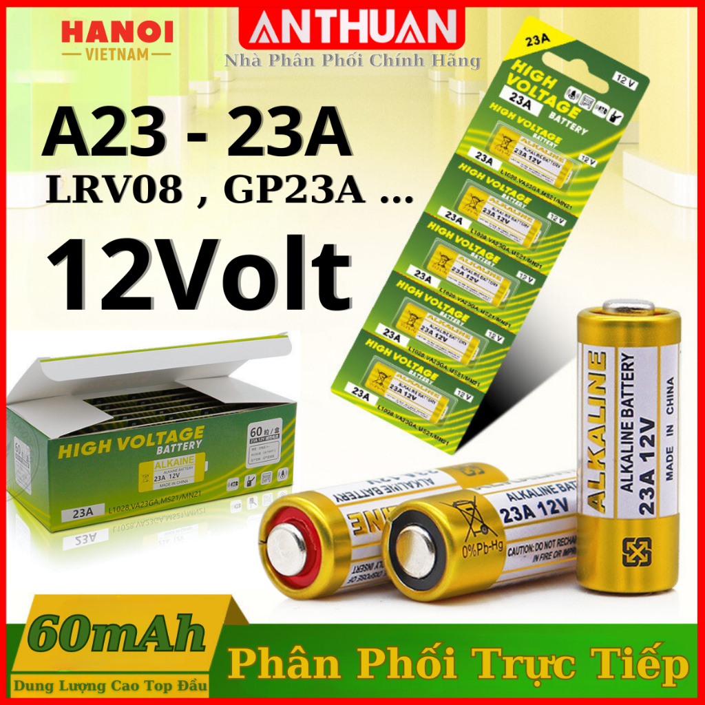 [Hỏa Tốc] Pin A23 12V Dung Lượng Cao 23A L1028 VR22 cho điều khiển cửa cuốn,chuông cửa,còi báo
