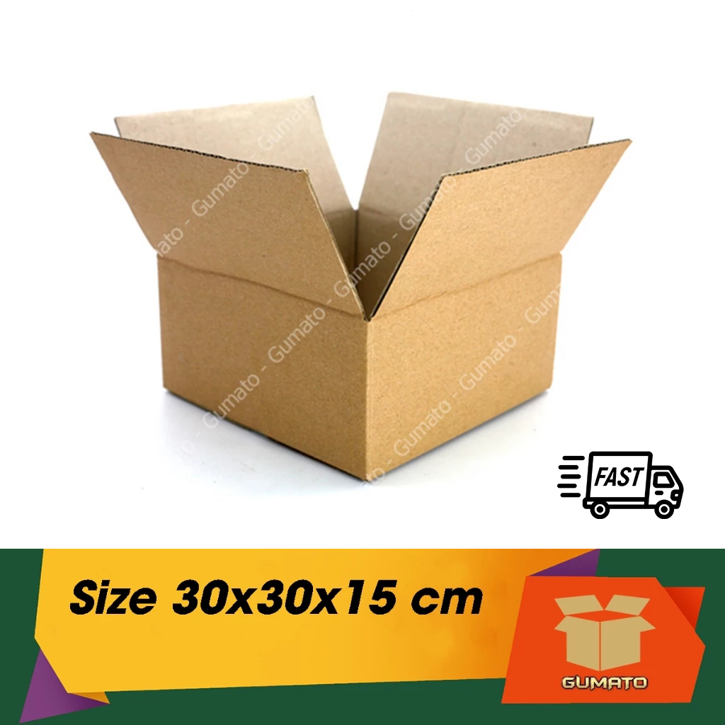 Size 30x30x15 cm, hộp giấy thùng carton gói hàng tại Gumato (Mã số G-P89)