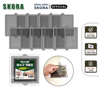 Miếng dán lọc rác nhà tắm Skora túi 10 miếng đậy nắp cống thoát nước thương hiệu Hàn Quốc chống tắc ngăn chặn côn trùng