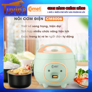 Nồi cơm điện mini Comet 0.8 lít 1 đến 3 người ăn CM8006 - Hàng chính hãng
