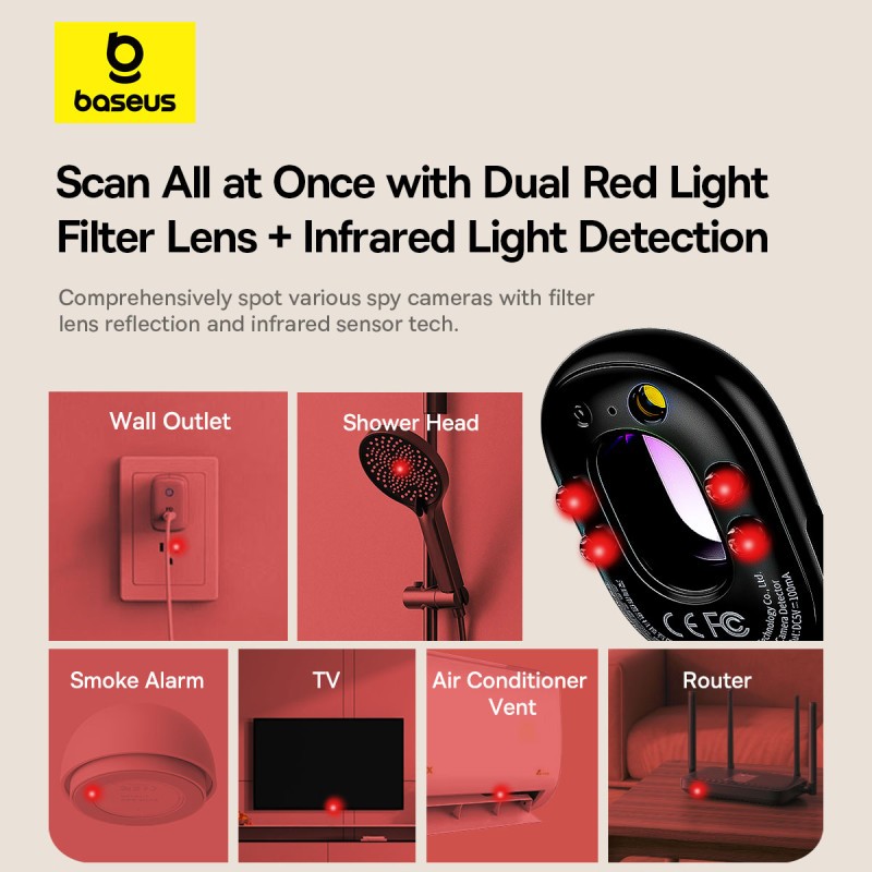Máy Dò Phát Hiện Camera Baseus Heyo Series II cảnh báo camera, rung báo động chống trộm | BigBuy360 - bigbuy360.vn
