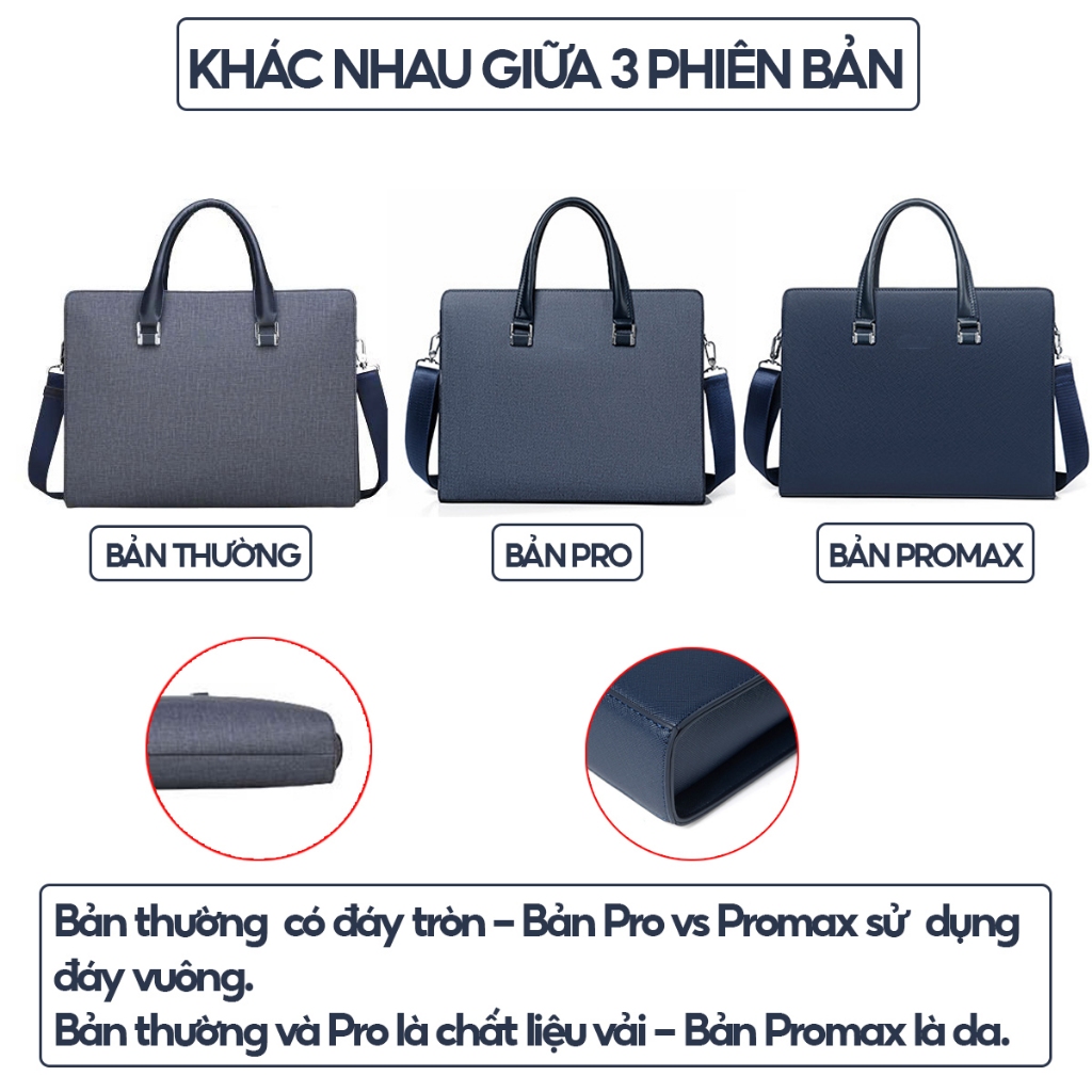 Cặp da nam công sở cao cấp đựng laptop 15 inch Túi xách văn phòng doanh nhân đựng tài liệu A4 da PU chống nước trầy xước