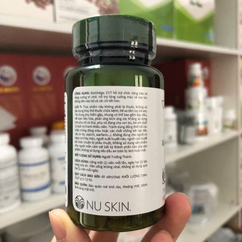 Bổ não Bioginkgo Nuskin 60 viên