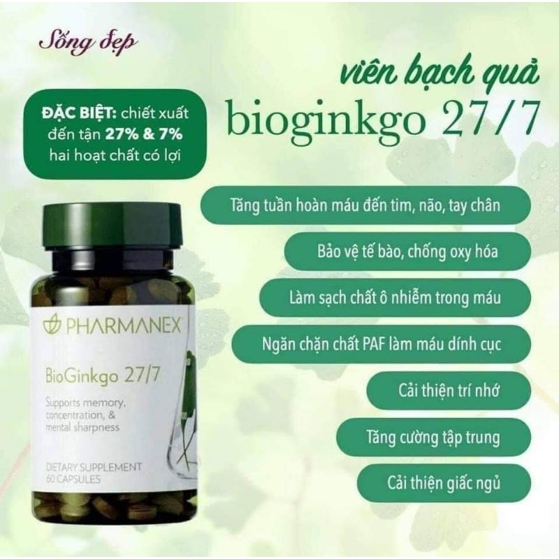 Bổ não Bioginkgo Nuskin 60 viên