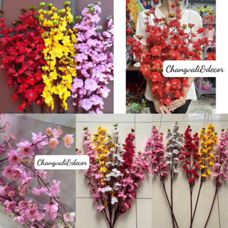  Cành hoa mai,hoa đào giả dài 100cm trang trí Tết 